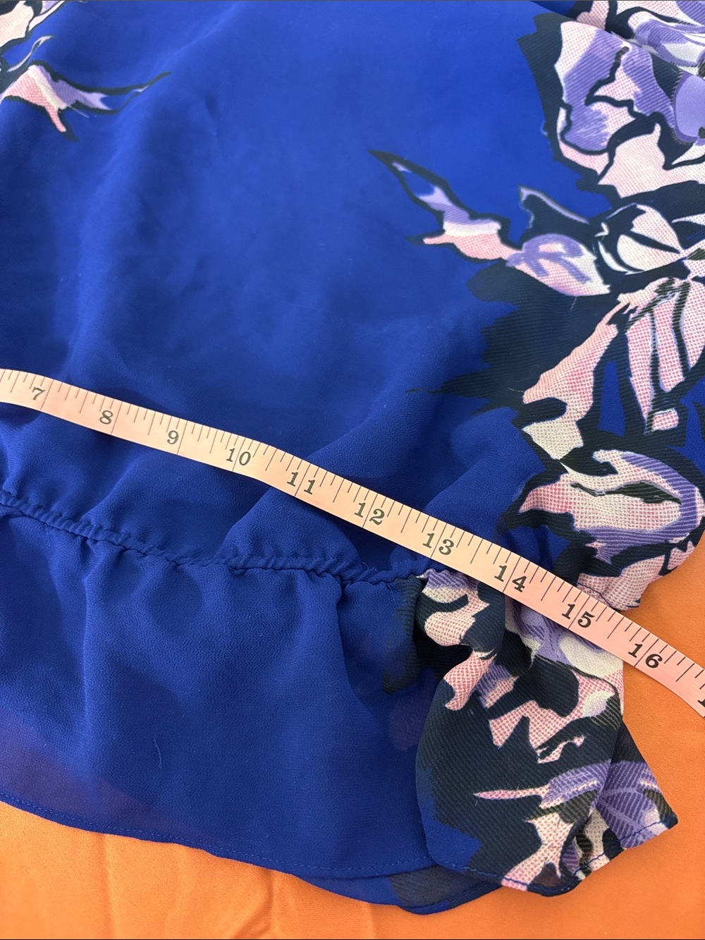 Guess - Royal Blue Floral Print Spaghetti Strap Camisole - Picture 8 of 9